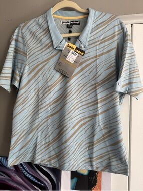 NWT Jamie Sadock "Aero" Zebra Print Golf Polo Top Medium